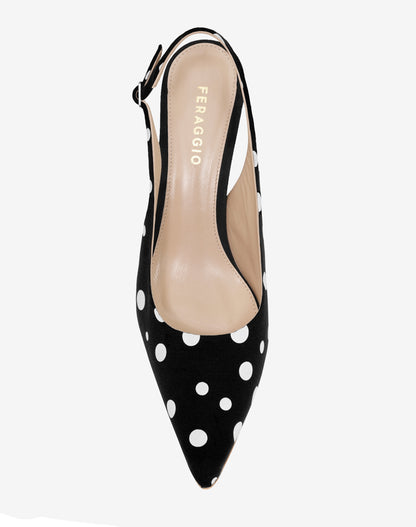 POLKA BLACK SLINGBACK
