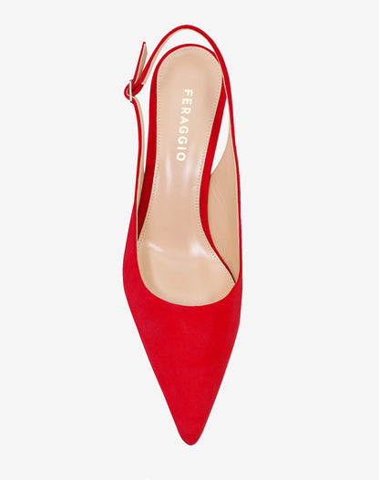 SCARLET RED SLINGBACK